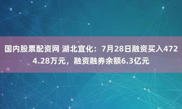 国内股票配资网 湖北宜化:7月28日融资买入4724.28万元,融资融券余额6.3亿元