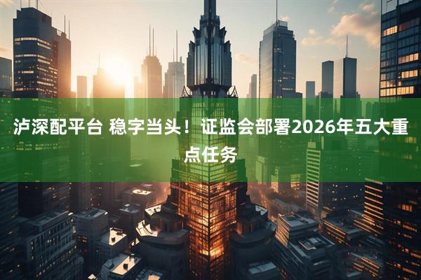 泸深配平台 稳字当头！证监会部署2026年五大重点任务
