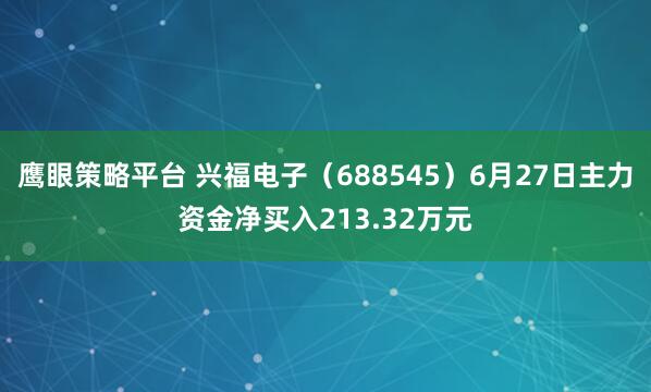 鹰眼策略平台 兴福电子（688545）6月27日主力资金净买入213.32万元